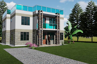 draw 2d floor plan, house plan, elevations, and 3ds in archicad