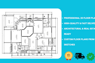 be your architect to design 2d floor plan house plan and blueprints in autocad
