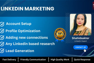 setup linkedin account and provide content creator service