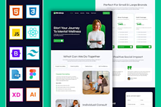 be your front end web developer using html, css, bootstrap, tailwind, react