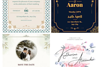 design unique, elegant, digital wedding invitation card