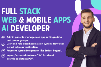 be your full stack web developer and mobile apps developer
