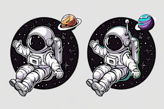 make cool outer space astronaut illustration
