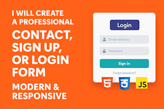 create professional contact, signup, or login form for your website