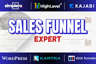 be clickfunnel 2, kartra, kajabi, gohighlevel landing page n automation expert