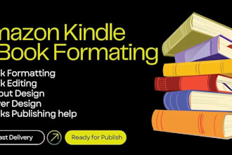 do book formatting and layout design for amazon KDP ebook