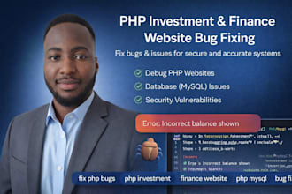 fix bugs and errors in your PHP web application or mysql database