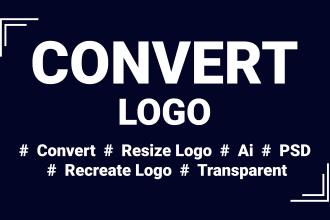 convert low quality logo to high quilt ai, psd