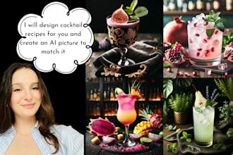 create cocktail recipes for your menu with ai pictures included