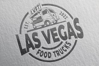 make a funky food truck park logo design