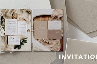 help you design your wedding invitation, seat plan, timeline, welcome sign, etc