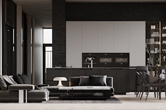 create photorealistic residential 3d interior render