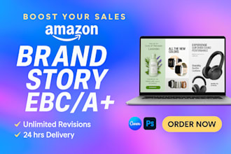 design amazon brand story, listing images, and amazon ebc,