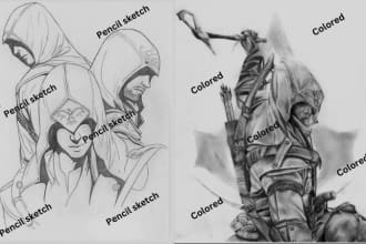 draw comic book page, superhero character design art, anime manga storyboard
