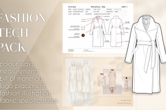 create tech packs for fashion clothing