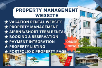 short term rental website, vacation rental, airbnb, property management website