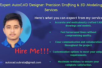 do mechanical machine drawings 2d 3d in autocad as per your requirement