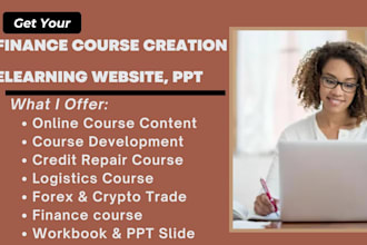 write passive finance courses, ebook, credit repair, crypto and forex trade