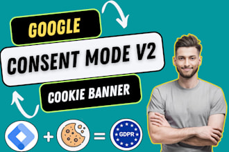 setup google consent mode v2, cookie consent banner, cookiebot, cookieyes, gtm