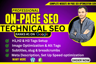 do wordpress onpage SEO and technical optimization