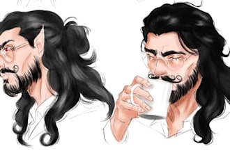 draw a custom digital art headshot or avatar