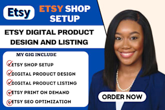 setup etsy digital product shop etsy digital product design etsy SEO listing