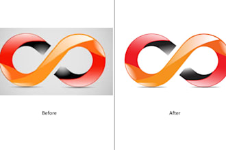 do tracing, redrawing 3d logo colourful to vector
