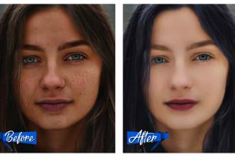 do high end photo retouching, skin retouching, in photoshop