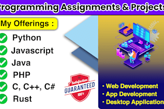 help in any project , assignment and programming task