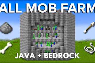 build all types of mob farms in minecraft for you in both java and bedrock