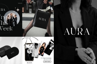 create minimalist luxury logo and facebook ad