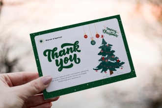 design a professional custom amazon thank you card in 12 hours