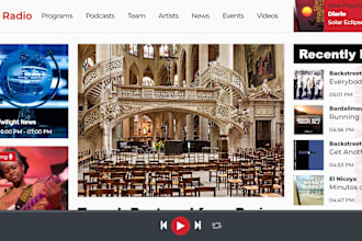 build radio station website, podcast website