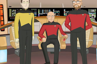draw a custom star trek portrait from photo