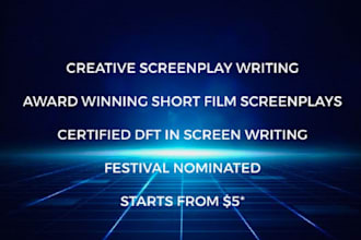 be your screenplay writer for short films and pilot movies