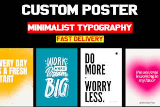 create typography poster motivational quotes wall art design