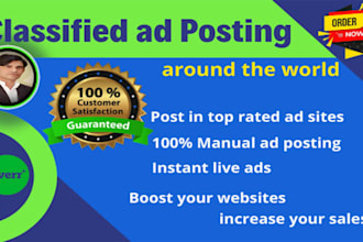 post classified ads on the top USA,UK ad posting websites