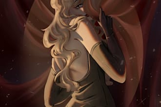 draw illustration, fanarts, oc, etc in anime style for you