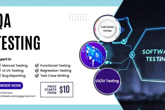 qa testing for UI UX, functionality, and bug reporting for websites and apps