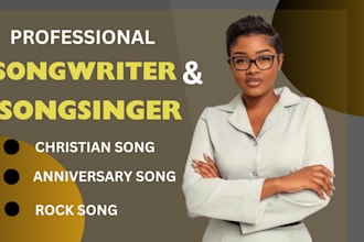 be female song singer, songwriter, for christian, anniversary and children song