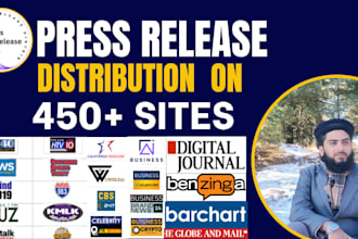 do press release distribution on 450 sites, publish press release,