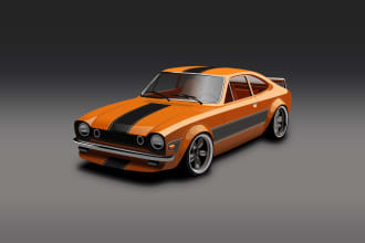 draw detailed automotive vector car illustration in 3 hours