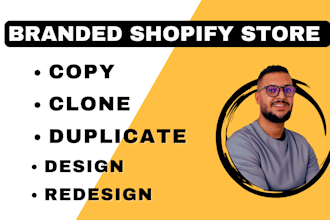 clone shopify store duplicate and design redesign shopify website