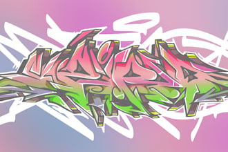 draw wildstyle graffiti for logo or merchandise