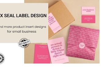 design creative box seel label, tissue paper, thank you card, stickers