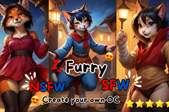 create your furry art in nsfw or sfw artwork