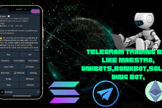 build telegram crypto bot like maestro, unibots, bonkbot, soltrading  bot