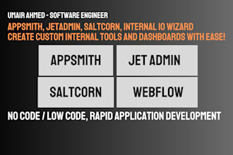 create appsmith, jetadmin dashboards, internal mvp and tools