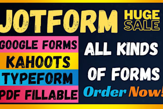 create jotform, pdf fillable file, google forms, paperform, cognito form, kahoot