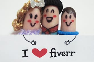 take 3 pictures of my happy fingers holding your message, website address, fan sign and what you like